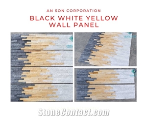 Black White Yellow Wall Panel - Vietnam Marble