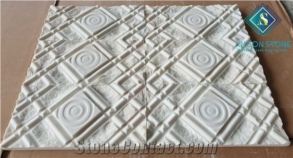 New Design Wall Panel - Semi White Marble