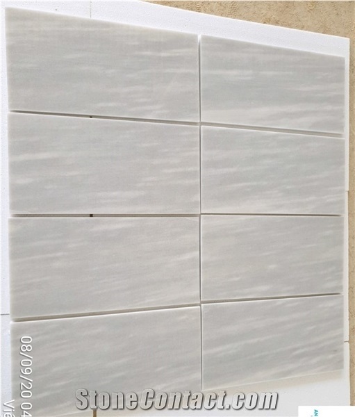 Polished Light Grey Veins Marble Bathroom Tile