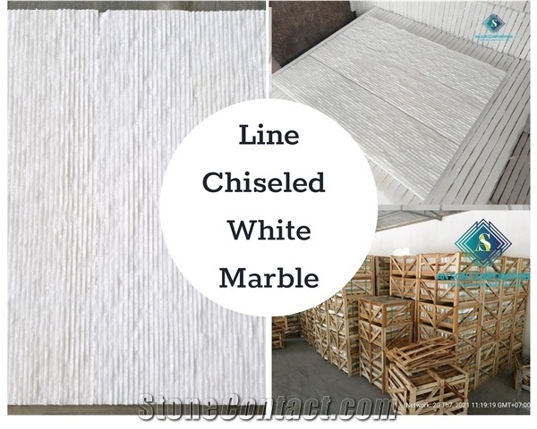 Vietnam Line Chiseled White Marble
