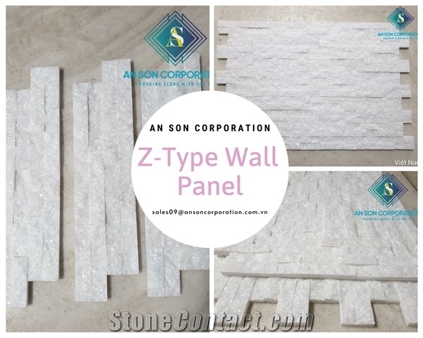 White Wall Panel Z-Type - White Marble