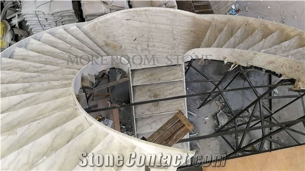 Aluminum Honeycomb Calacatta White Marble Stairs Panel