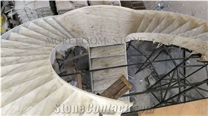 Aluminum Honeycomb Calacatta White Marble Stairs Panel