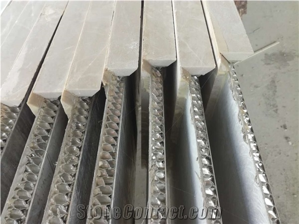 Aluminum Honeycomb Composite White Marble Pillar Panel