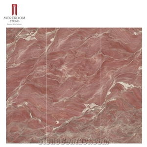 China Classical Red Pattern Sintered Stone Interior Wall Decoration Stone