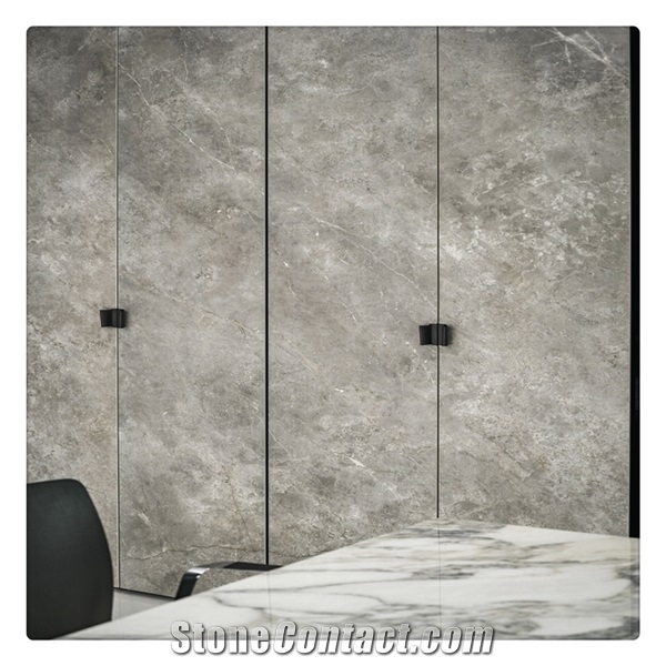 Decoration Wall Floor Tile Gray Marble Look Sintered Stone Glazed Polished
