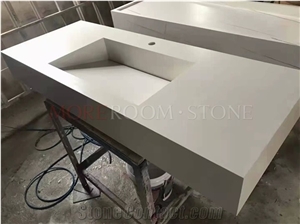 Hot Sales White Marble Sintered Stone Bathroom Cabinet