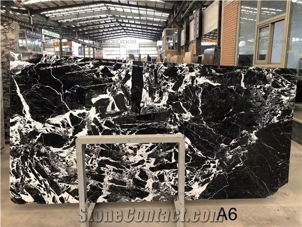 Large Format Big Size Black Marble Stone Glaze Polished
