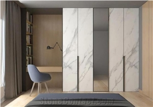 Modern Style Marble Looks Sintered Stone Wardrobe Cabinet Door