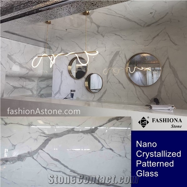 Nano Calacatta White Glass for Walls Cladding