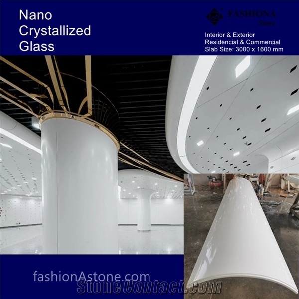 Nano White Crystallized Glass Column Covering