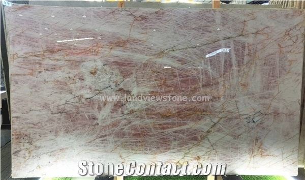 Pink Quartzite Slabs for Kitchen Island Counter Bar Top