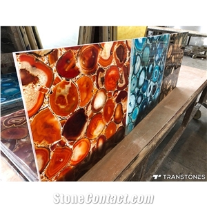Transtones Natural Agate Stone Sheet for Round Table