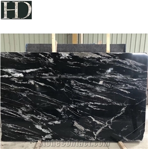 Everest Black Marble with White Veins