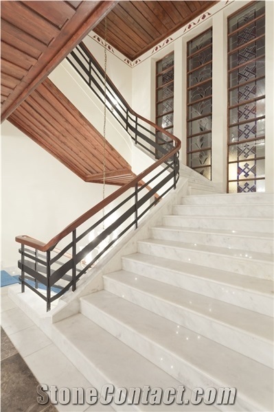 Afyon White Arcobaleno Marble Stair,Stone Steps