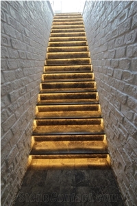 Dark Emperador Marble Staircase