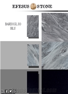 Grey Bardiglio Marble-Sky Blue