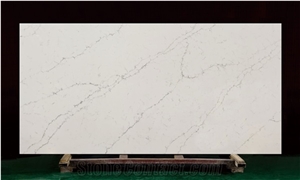 Artificial Quartz White Background Polished Surface