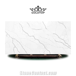 Artificial Stone Silestone White Sparkly Quartz Slab Wall