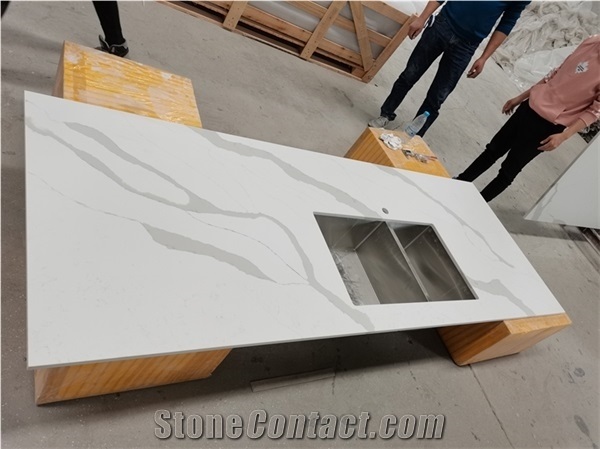 Popular Polishing White Artificial Quartz Stone Countertop