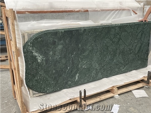 Big Flower Green Marble Laminated Panel
