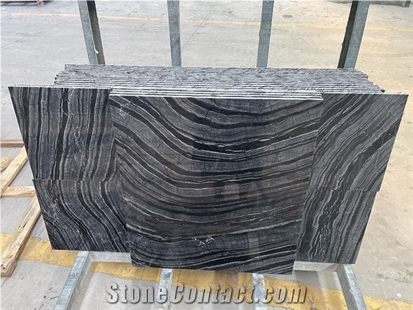 Black Forest Marble Slab, Black Wooden Marble Tiles