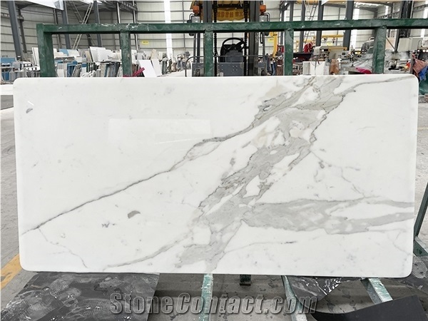 Calacatta Luxury Marble Honeycomb Rectangle Table Top