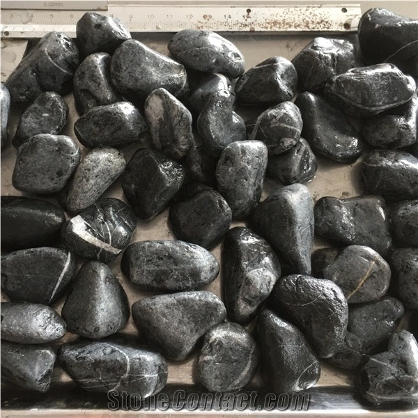 Colored Stones Black Pebble Stone for Landscape