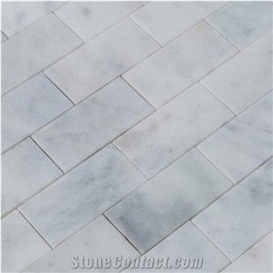 Carrara White Brick Marble Mosaics - Polished