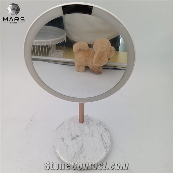 Amazon Hot Sale Marble Base Led Make up Mirror with Ledlight