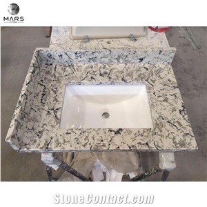 Artificial Stone Quartz Commercial Bathroom Sink Attach Sink