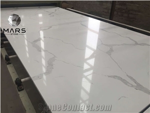 Calacatta White Quartz for Kitchen Countertops Marble Alike