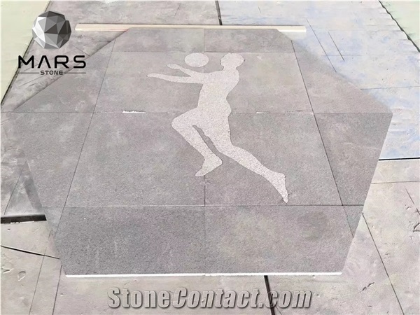 Cheap 3d Natural Marble Stone Football and Waterjet Design