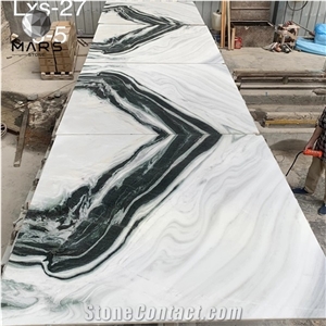 Cheap China Panda White Marble Price Bookmatch Slab Tile
