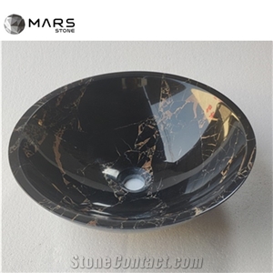 Cheap Price China Black Marble Slab with Gold Portoro