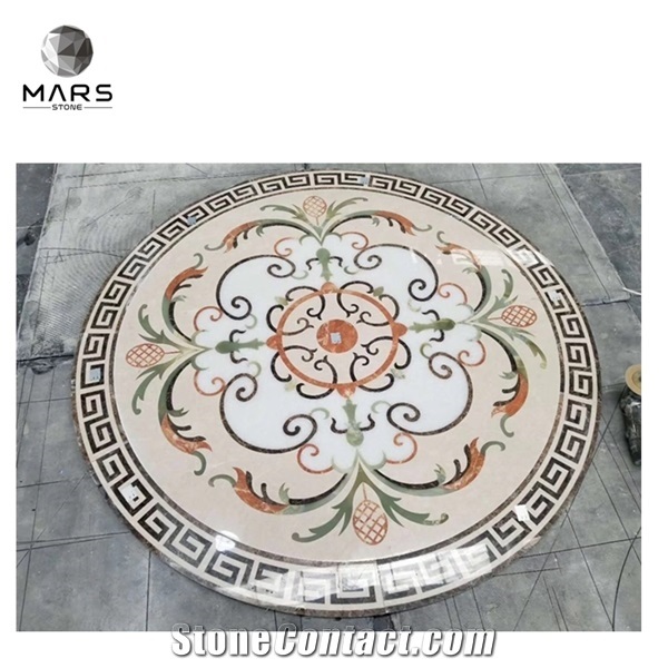 Cheap Water Jet Art Patterns Round Marble Medallions Marble