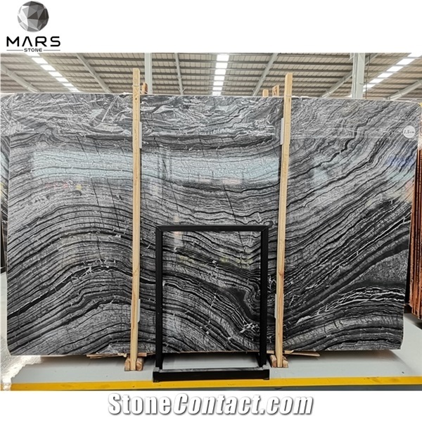China Ancient Wood Grain Marble Zebra Black Stone