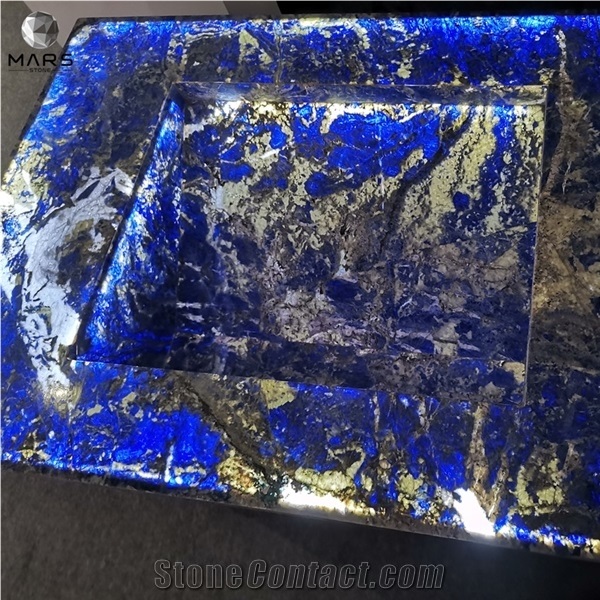 Dark Crystal Blue Marble Stone Luxury Cloisonne Buyers