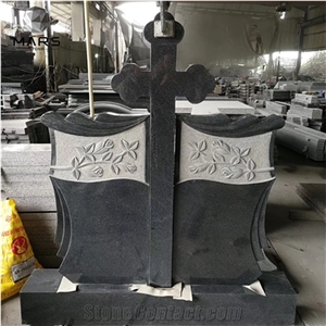 Dark Grey Romania Style Tombstone Base and Cover