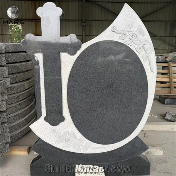 Dark Grey Romania Style Tombstone Base and Cover