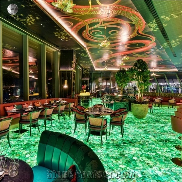 Gemstone Architectural Interior Design Green Agate Slab