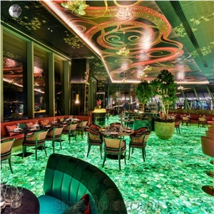 Gemstone Architectural Interior Design Green Agate Slab