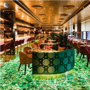 Gemstone Architectural Interior Design Green Agate Wall Floor