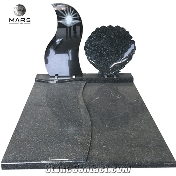 Hand Carved Europe Style Blue Peal Granite Monument