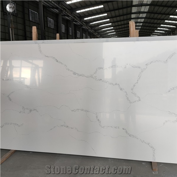 High Quality Artificial Marble Slab White Calacatta Quartz