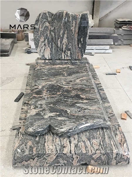 High Quality Multicolor Granite Tombstone