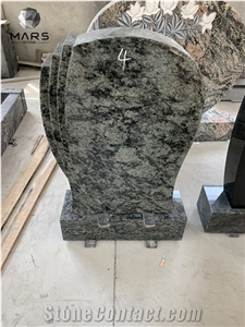 Hot Sell New Designs Polished Olive Green Granite Headstone