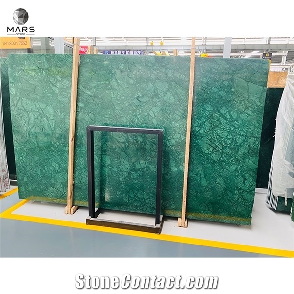 Manufacturer Supply Big Flower Green Marble Tile for Design