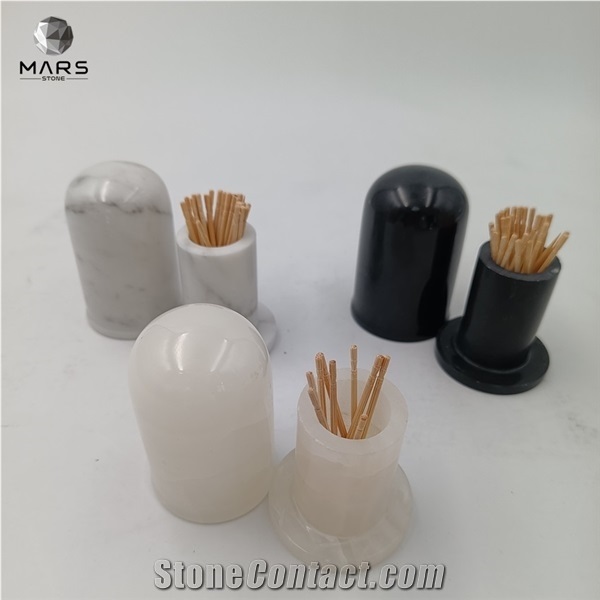 Marble Accessories Toothpick Holder Box for Home Decoration