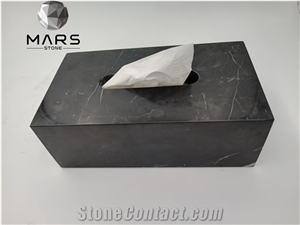 Rectangle Natural Marble Stone Tissue Box for Decoration